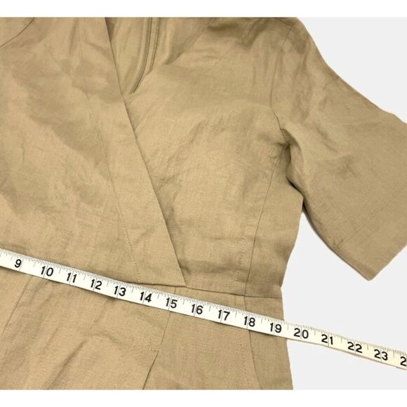 EVERLANE The Wrap Jumpsuit in Linen Trench Coat Khaki Size 6 / NWT - Picture 7 of 13
